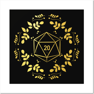 D20 gold Posters and Art